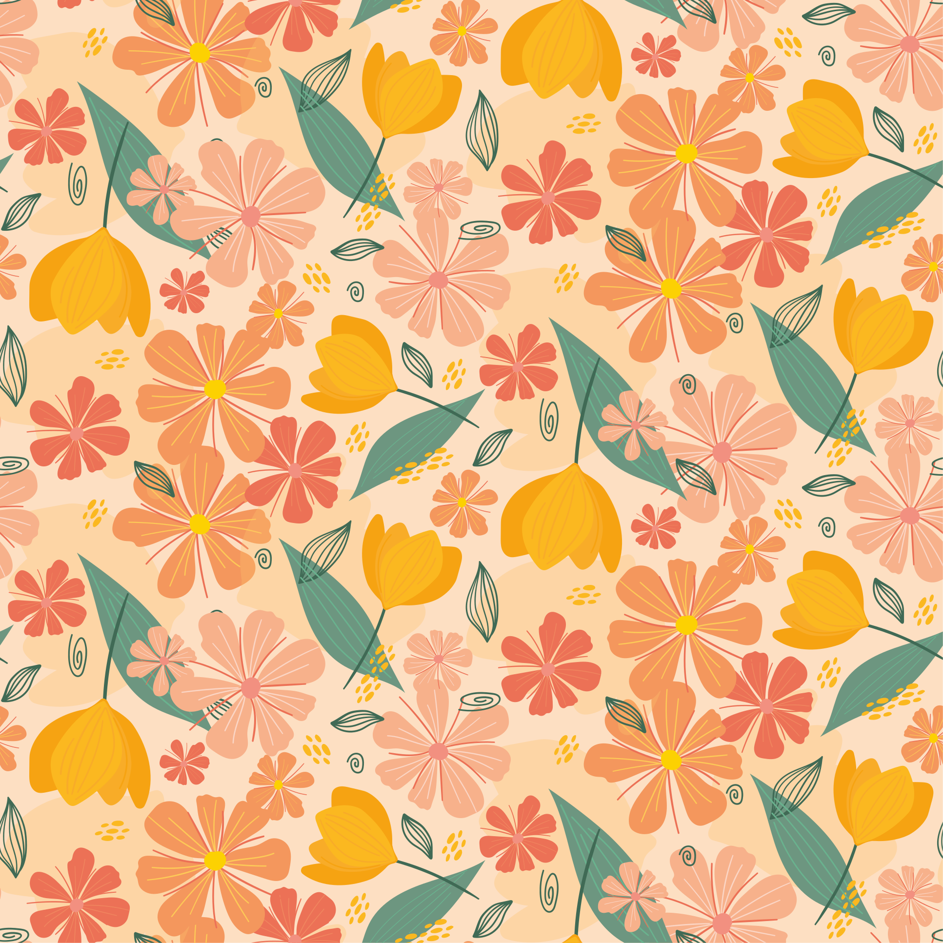 Tapis vinyle plantes fleurs printanières - TenStickers