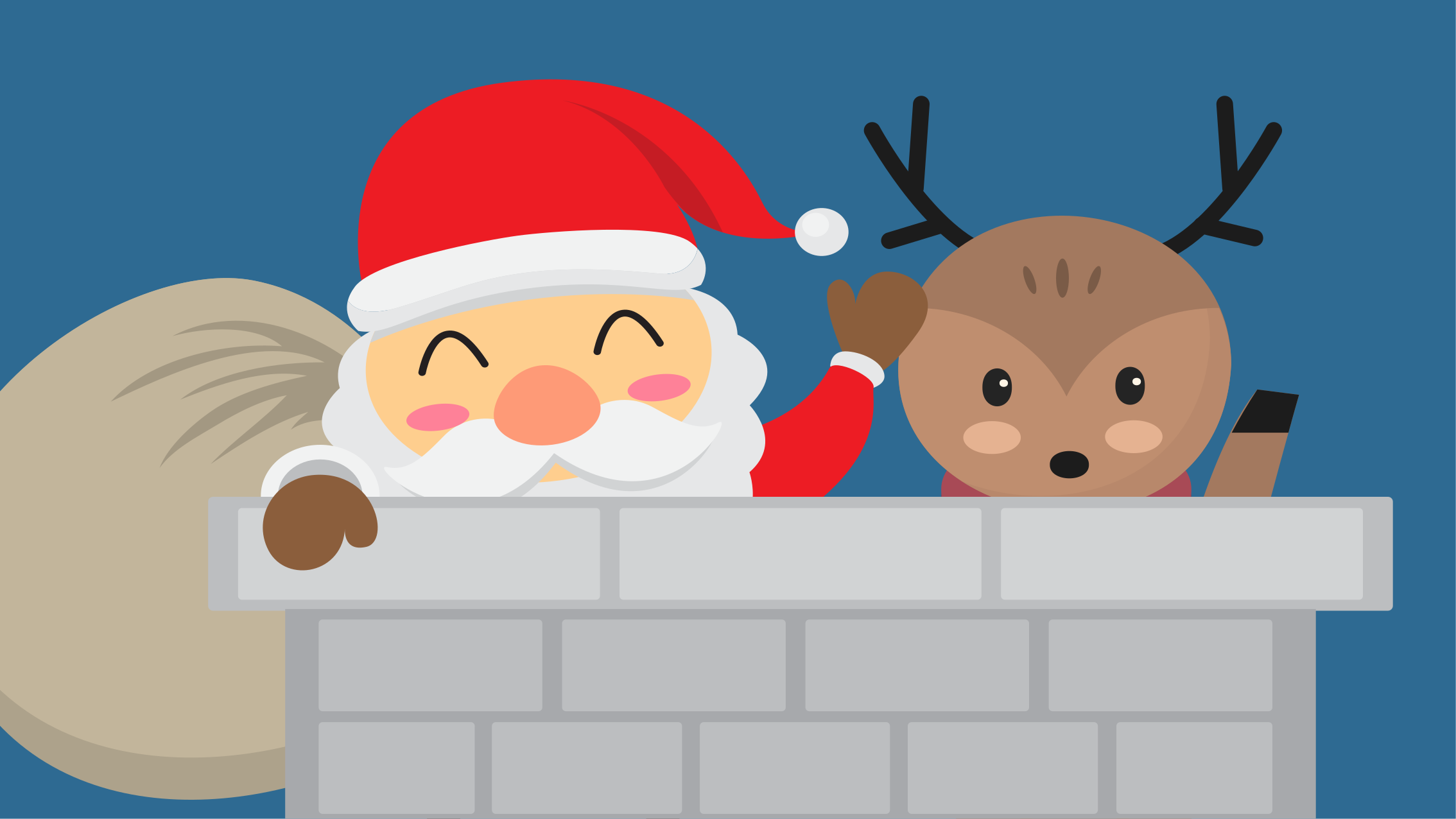 Tapis vinyle noël scène joyeuse de père noël - TenStickers