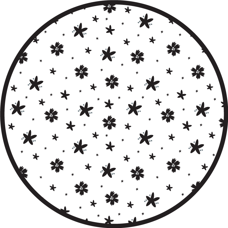 Tapis vinyle plantes motif étoile florale - TenStickers