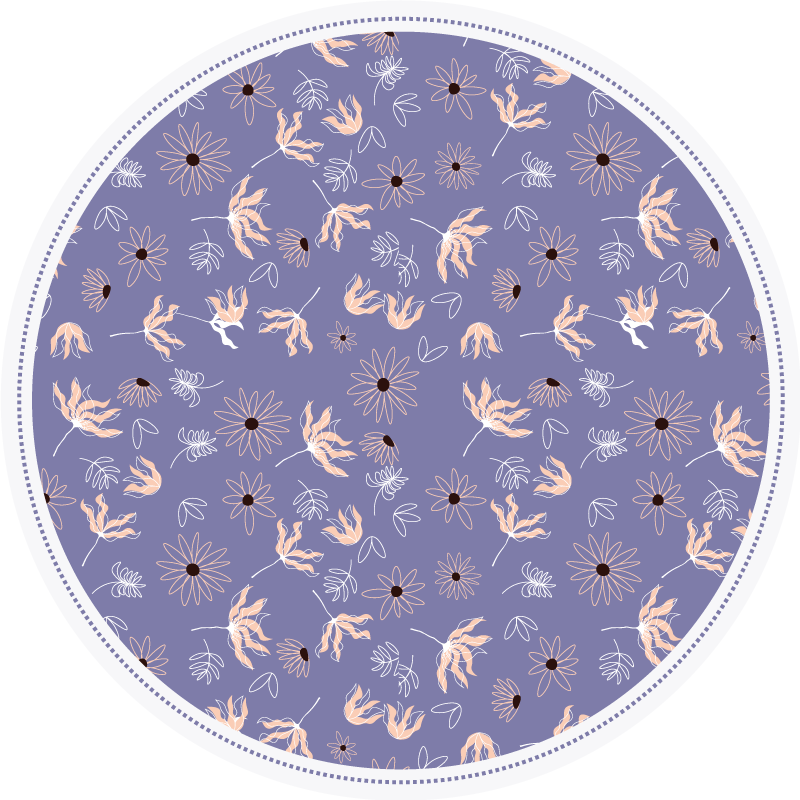 Tapis vinyle plantes motif floral violet - TenStickers