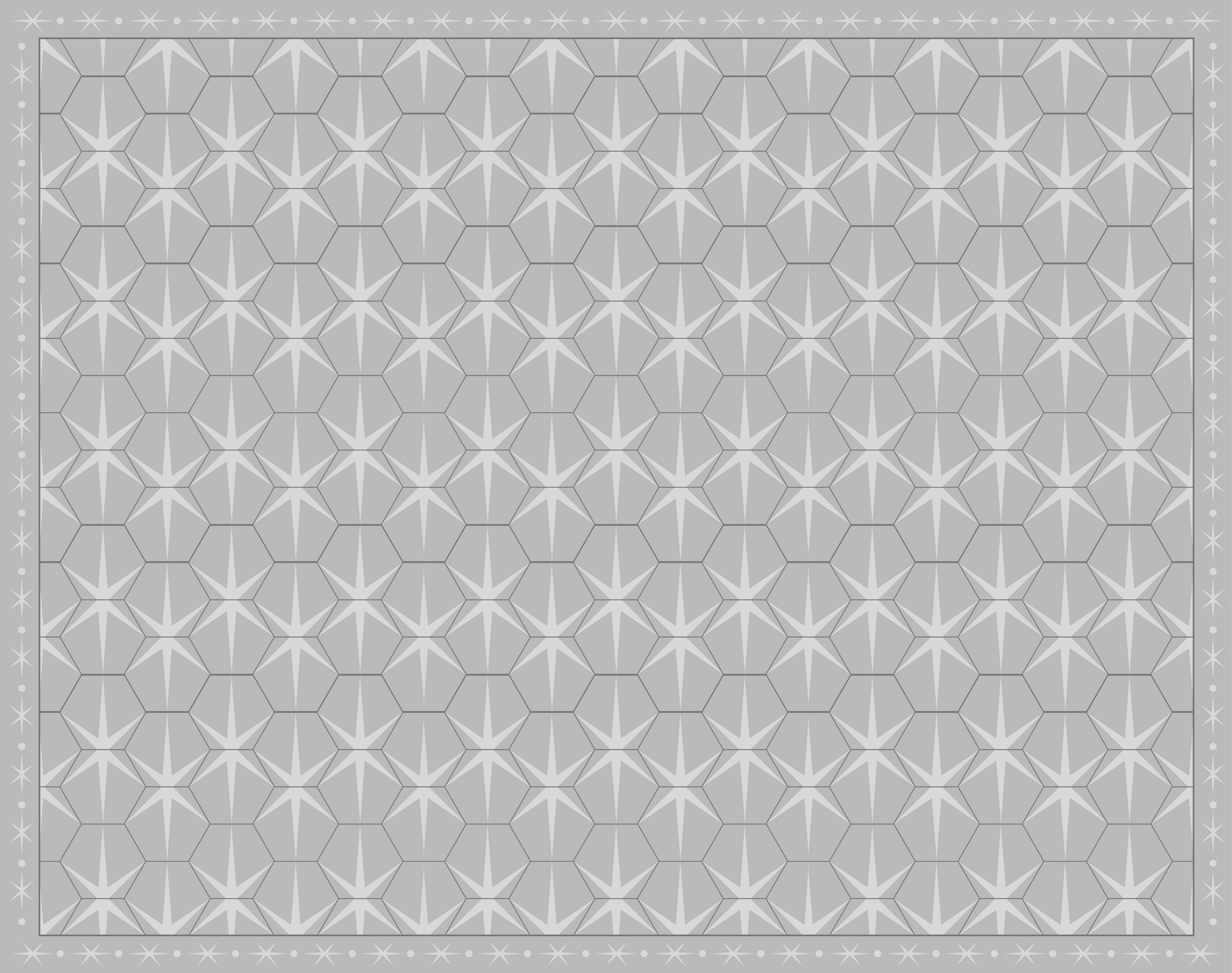 Tapis vinyle gris motif étoile hexagonale - TenStickers