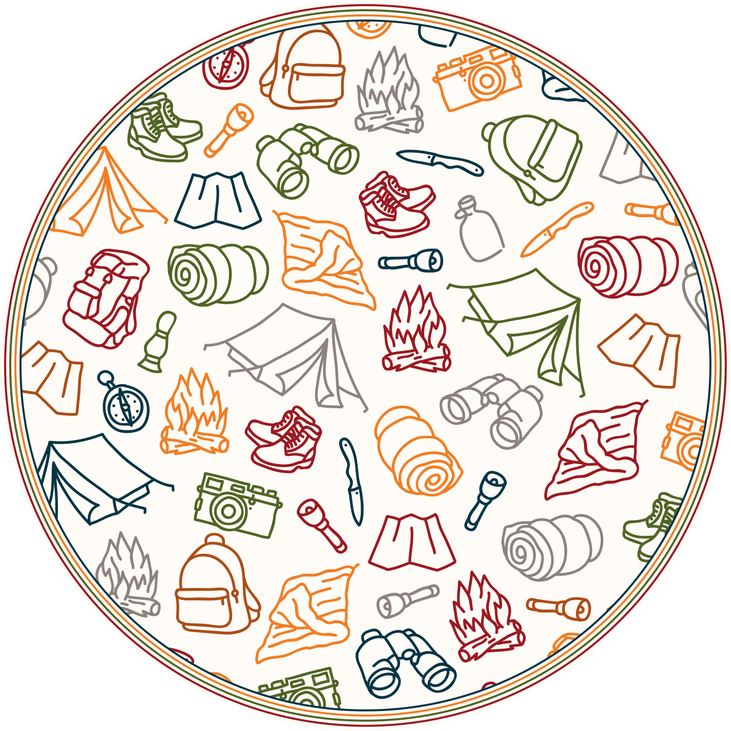 Tapis vinyle autres tapis icônes d'équipement d'aventure - TenStickers