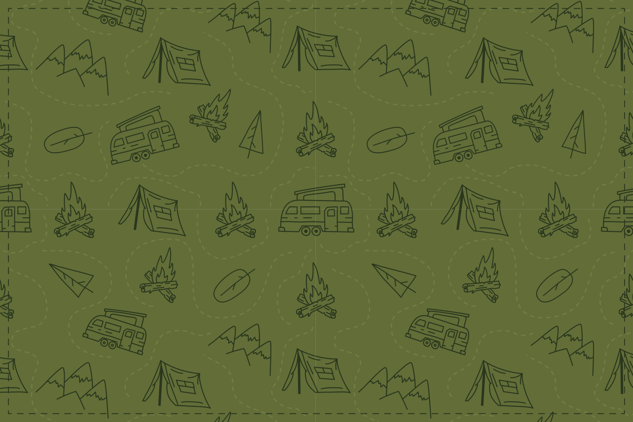 Tapis vinyle nature thème aventure camping - TenStickers