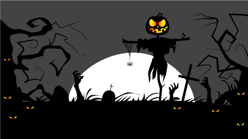 Tapis vinyle pour halloween décor de cimetière étrange - TenStickers