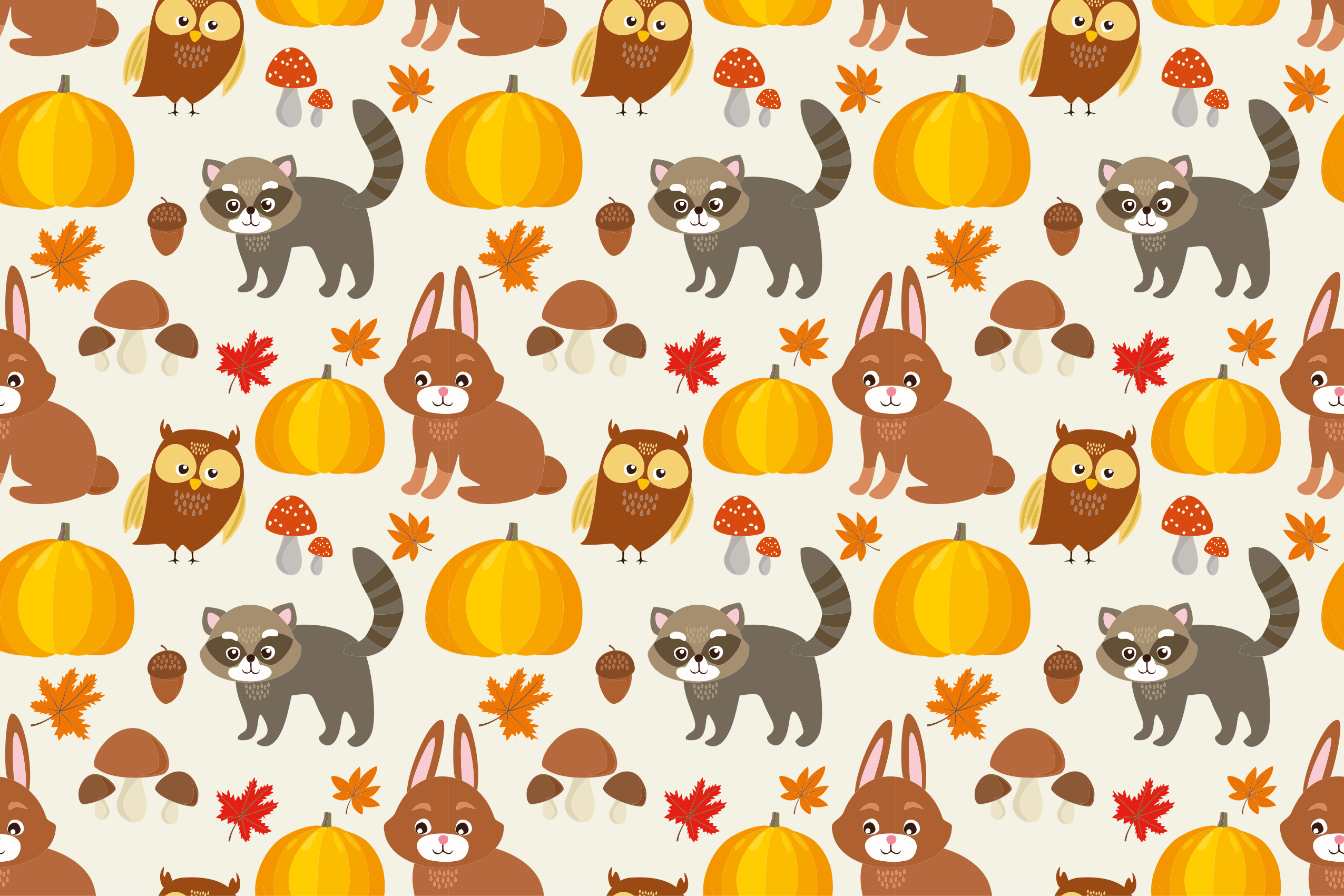 Tapis vinyle bébé personnages animaux d'automne - TenStickers