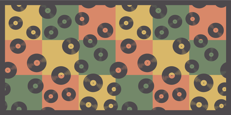 Tapis mosaique vinyle disques vinyles colorés - TenStickers