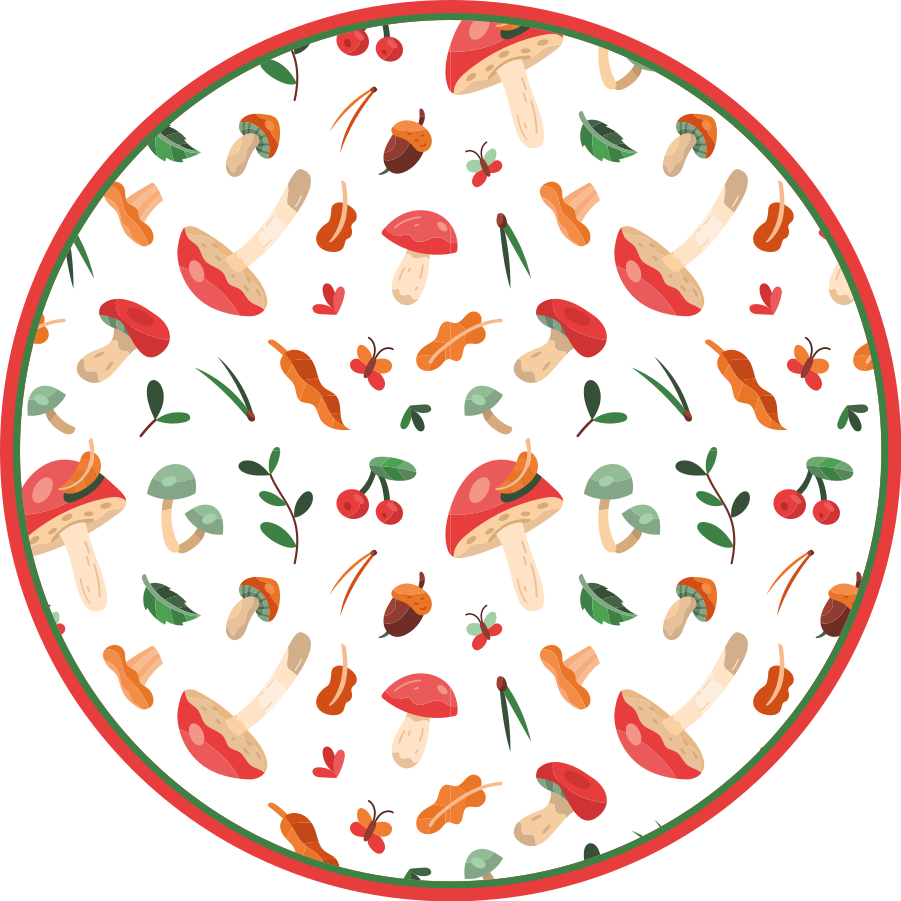 Tapis vinyle plantes motif floral de champignon - TenStickers