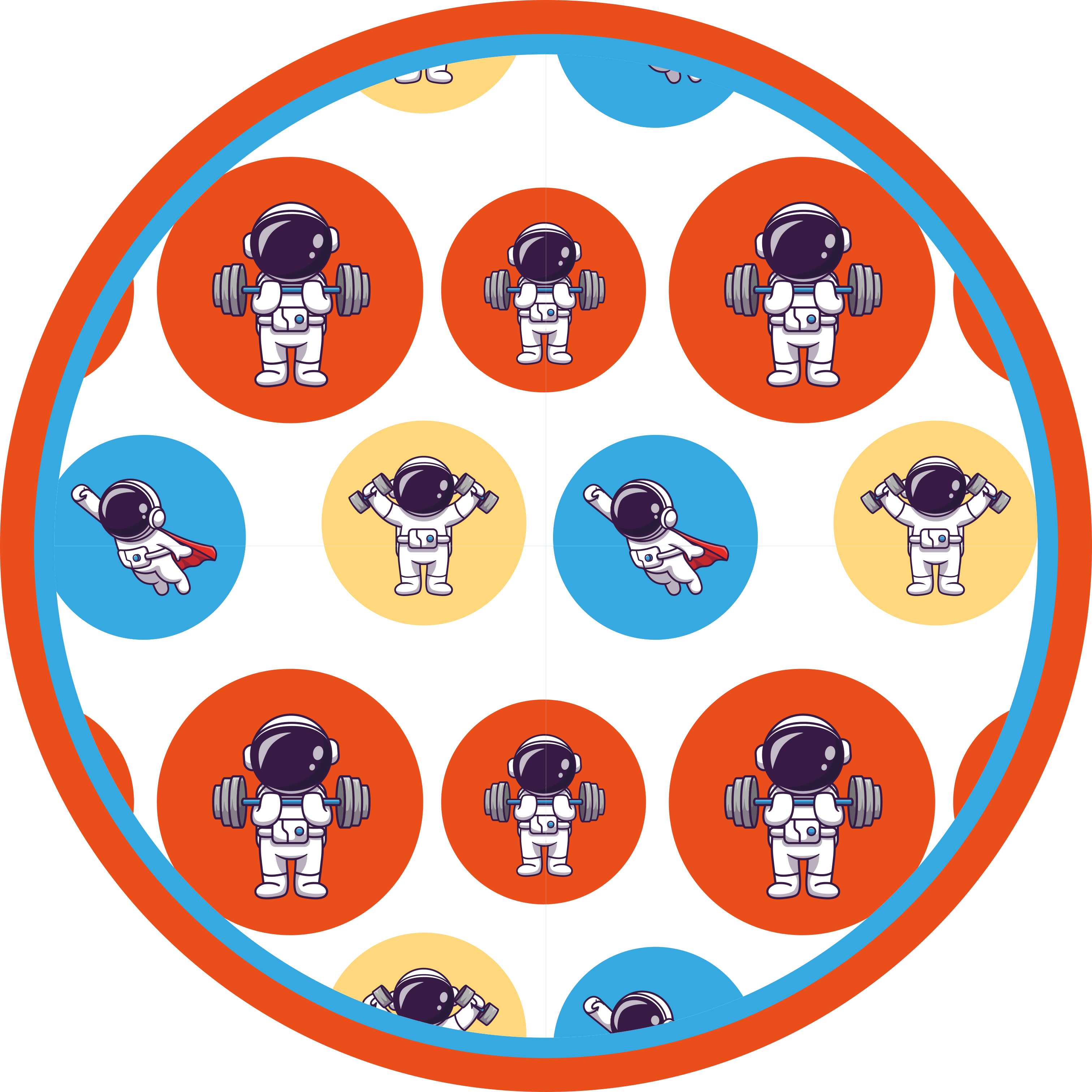 Tapis vinyle autres tapis forme physique des astronautes - TenStickers
