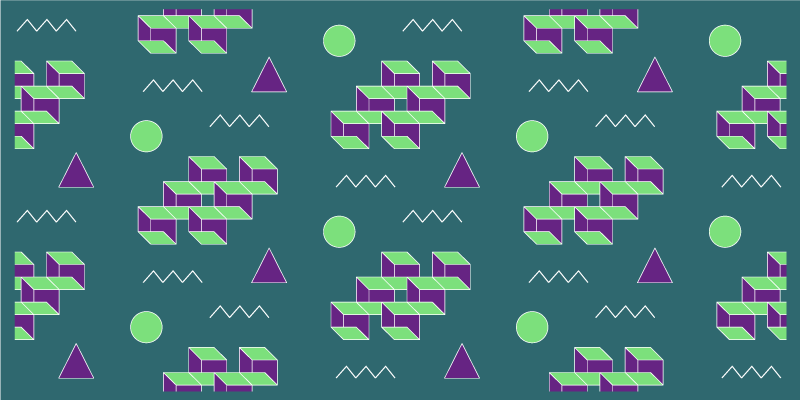 Tapis vinyle vintage formes de blocs colorés - TenStickers