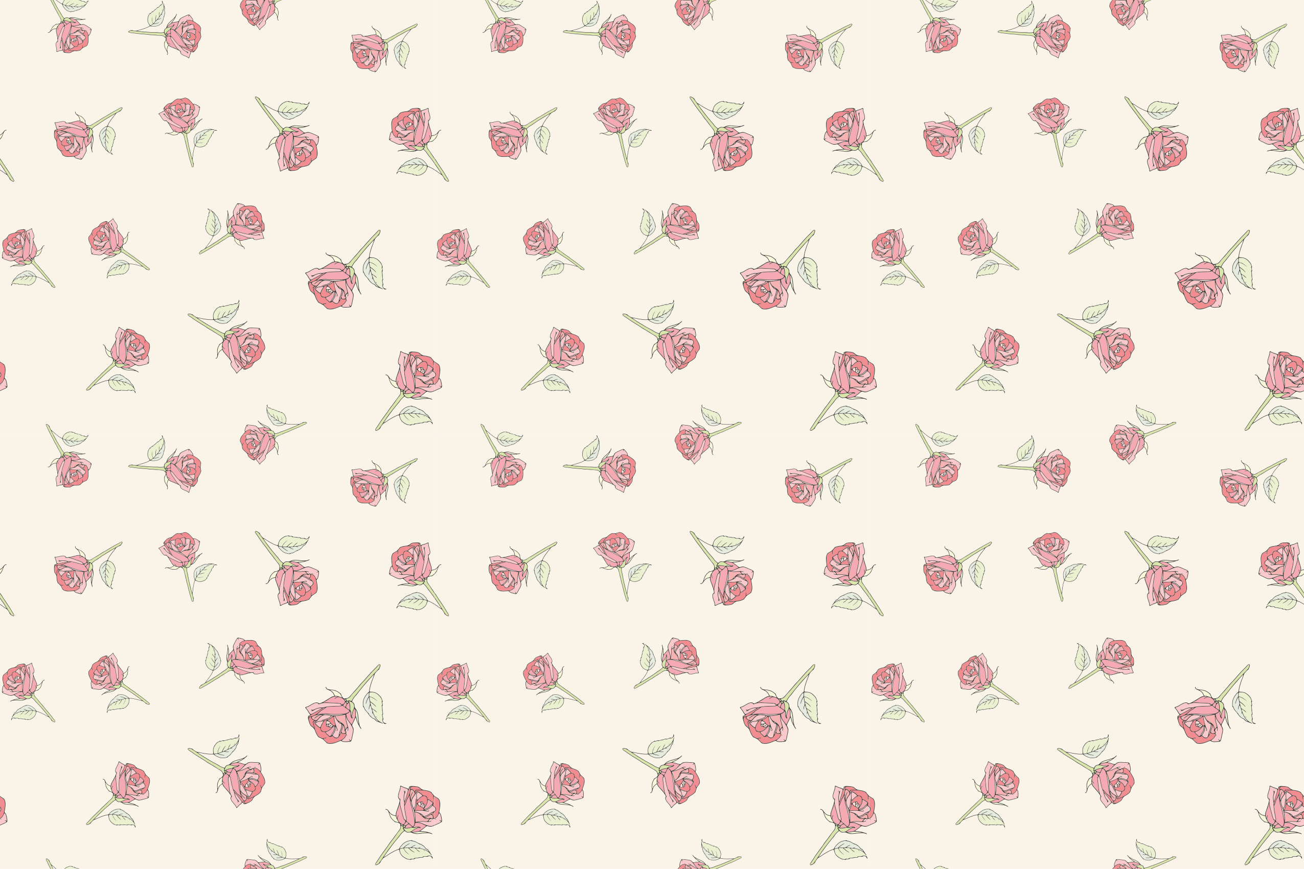 Tapis vinyle plantes charmant motif de rose - TenStickers