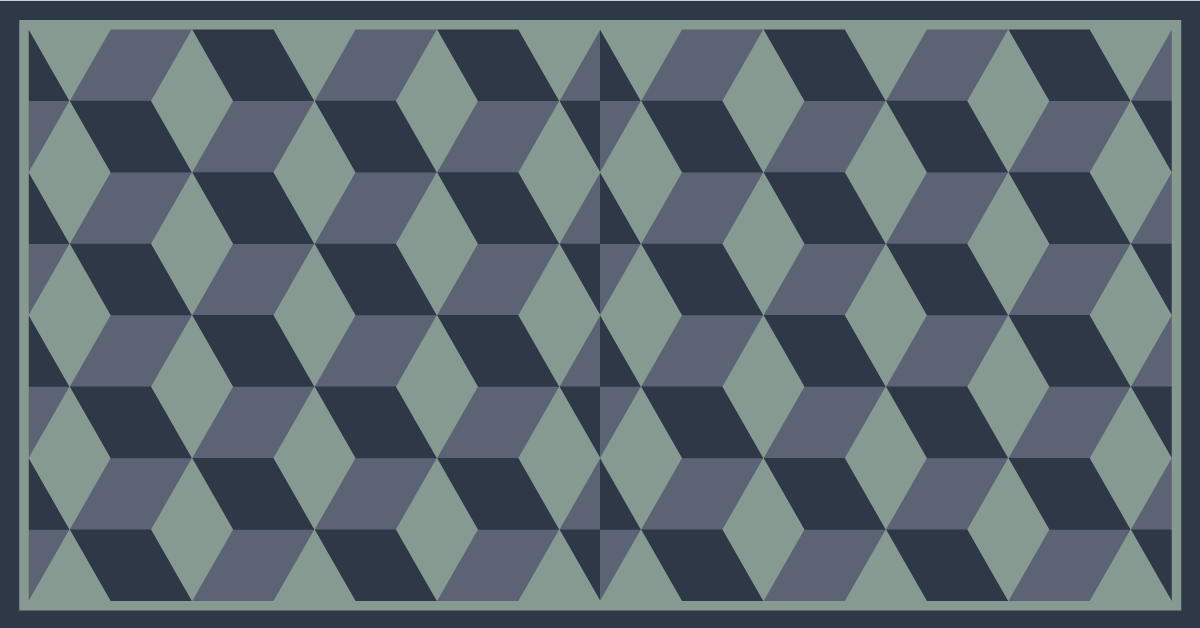 Tapis vinyle géométrique jeu de motifs cubiques - TenStickers