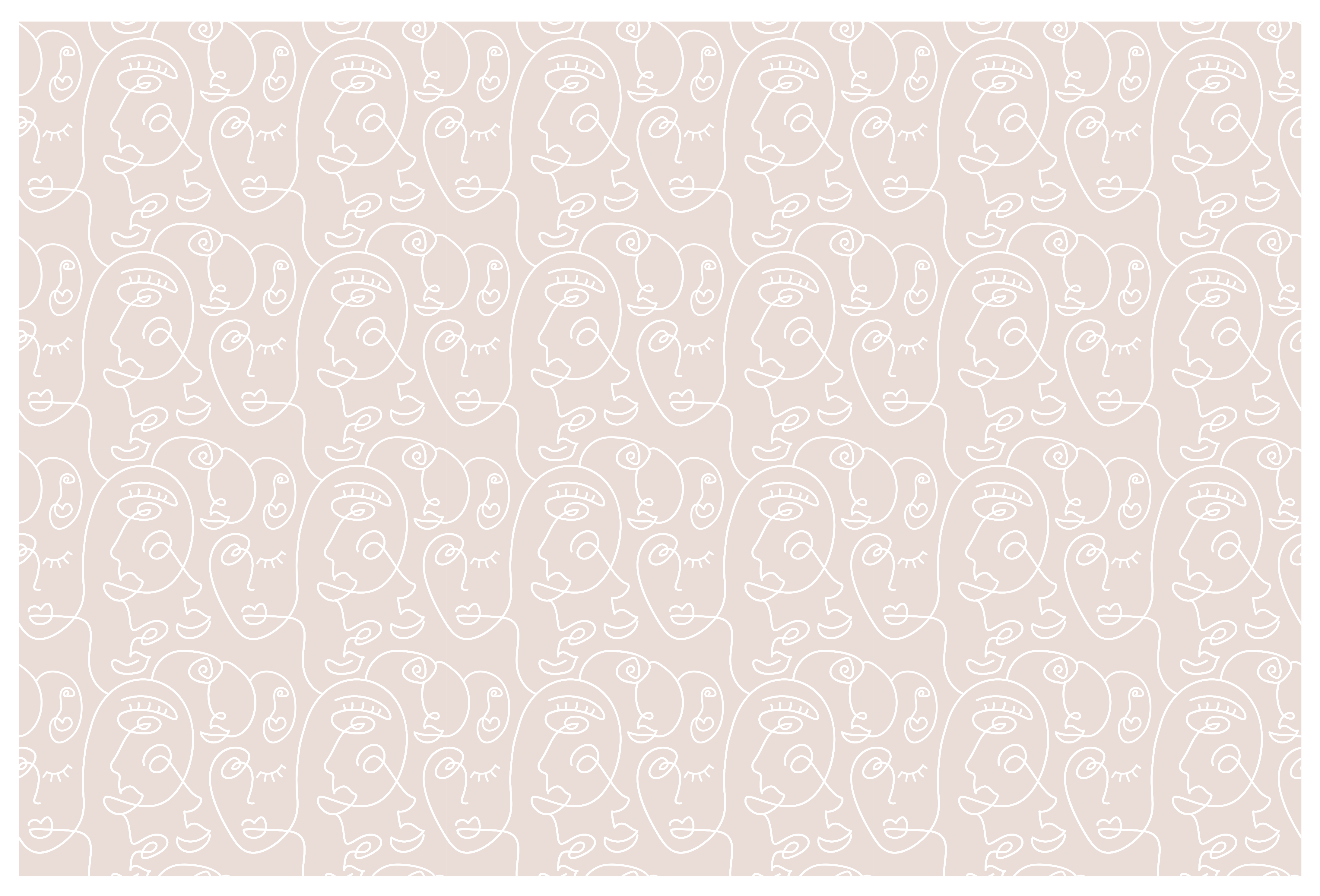 Tapis vinyle design moderne visages aux lignes minimalistes - TenStickers