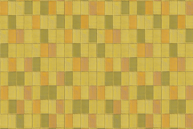Tapis vinyle carreaux de ciment arrangement mosaïque jaune - TenStickers