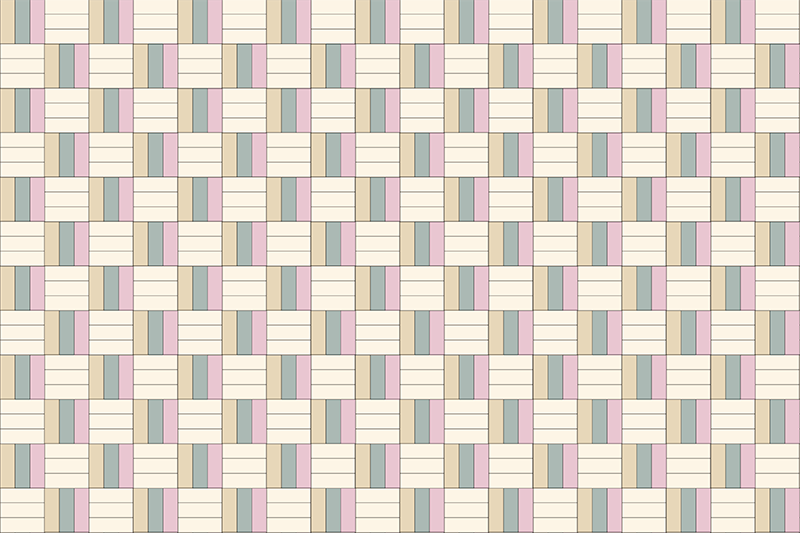 Tapis vinyle géométrique blocs de couleurs tissés - TenStickers