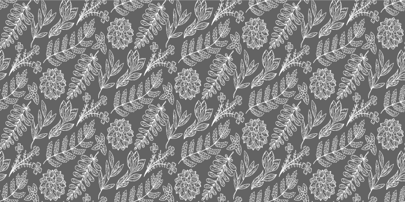 Tapis vinyle plantes motif de feuillage floral - TenStickers