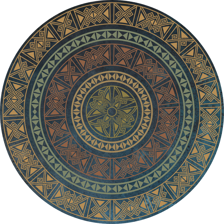 Tapis vinyle éthnique mandala ancien - TenStickers