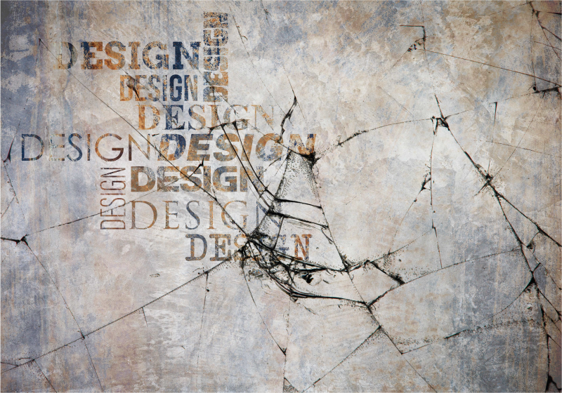 Tapis vinyle pierre lettrage en pierre fissurée - TenStickers