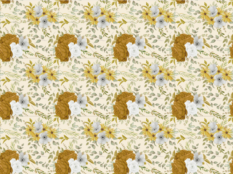 Tapis vinyle fleurs composition bouquet jaune - TenStickers