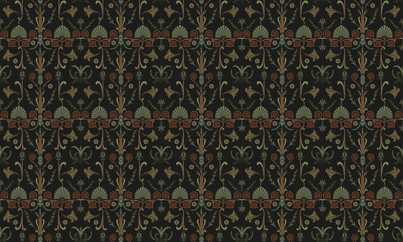 Tapis vinyle vintage ornemental motif botanique - TenStickers