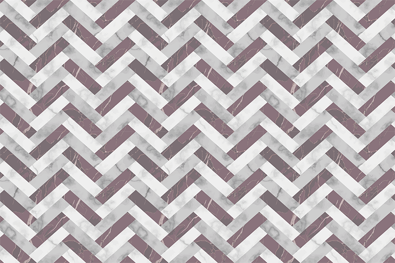 Tapis vinyle géométrique superposition de motifs à chevrons - TenStickers