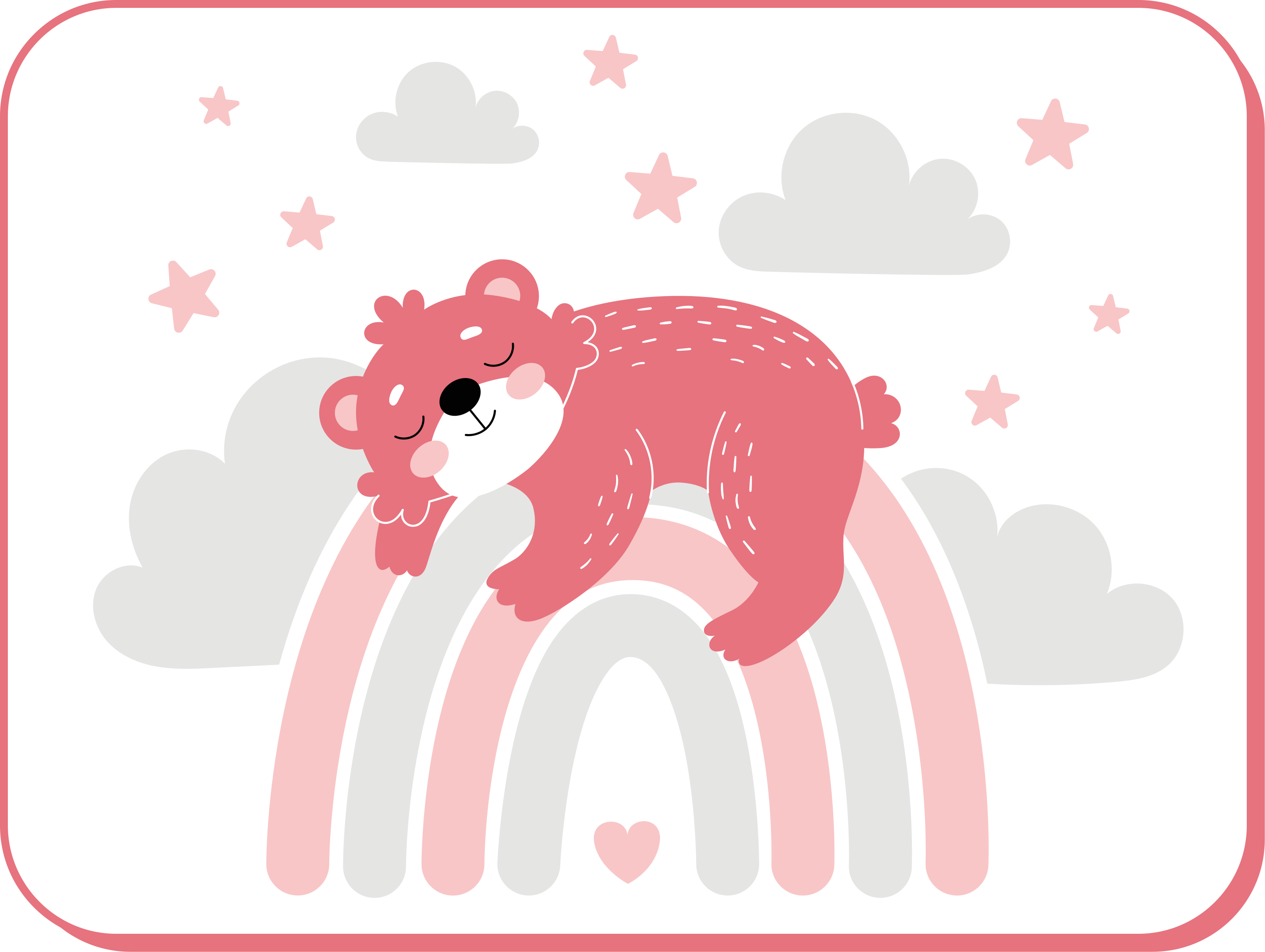 Tapis vinyle bébé arc-en-ciel ours endormi - TenStickers