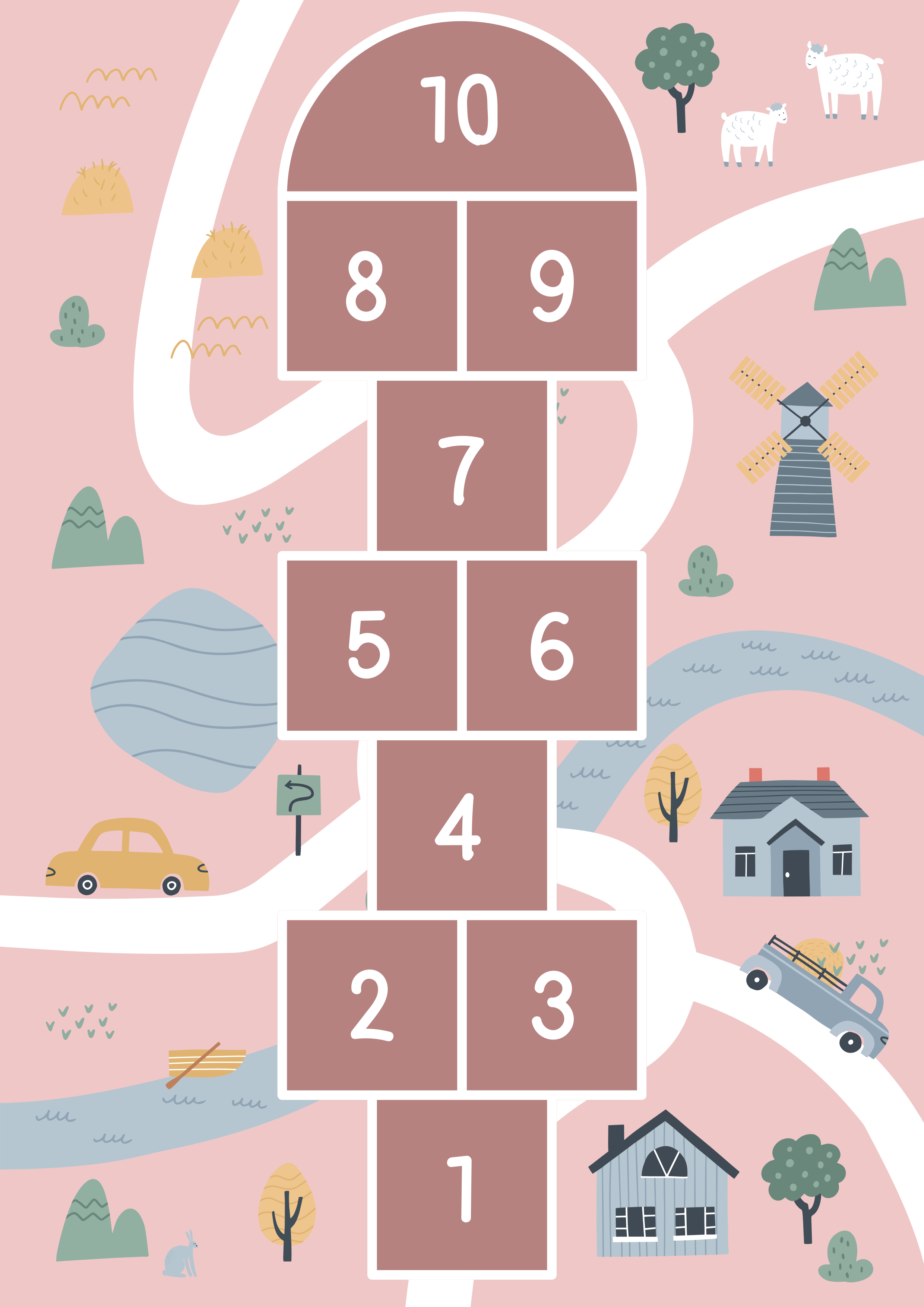 Tapis vinyle jeux marelle ludique - TenStickers