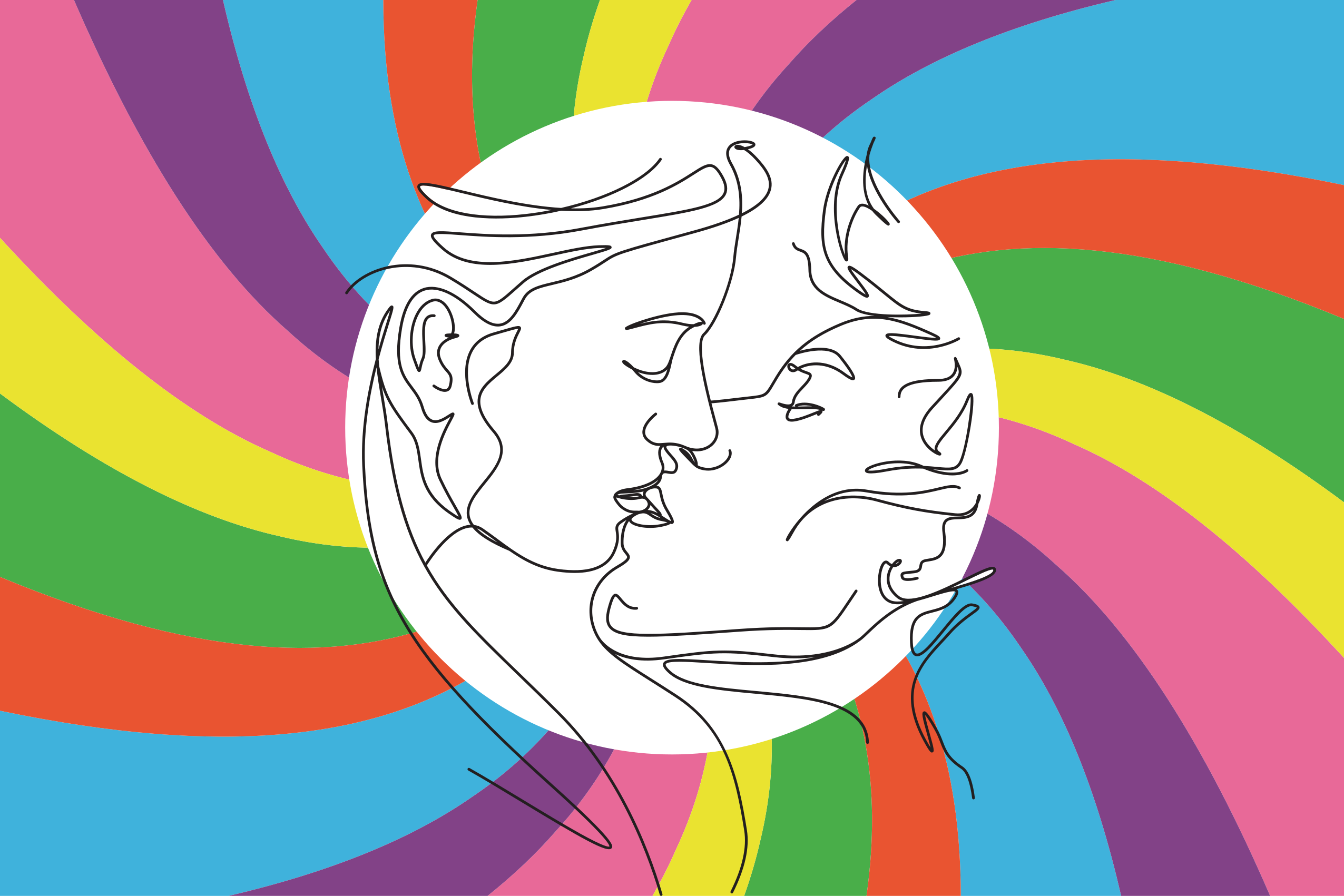 Tapis vinyle autres tapis silhouette de baiser coloré - TenStickers