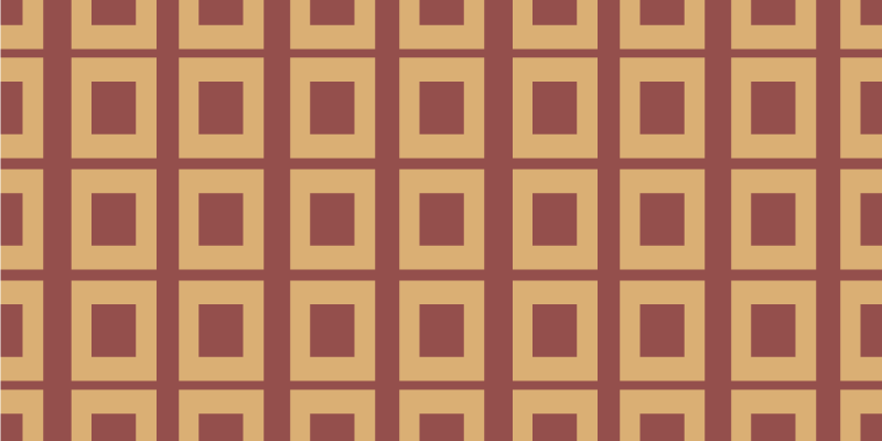 Tapis vinyle géométrique rouge carrés jaunes - TenStickers