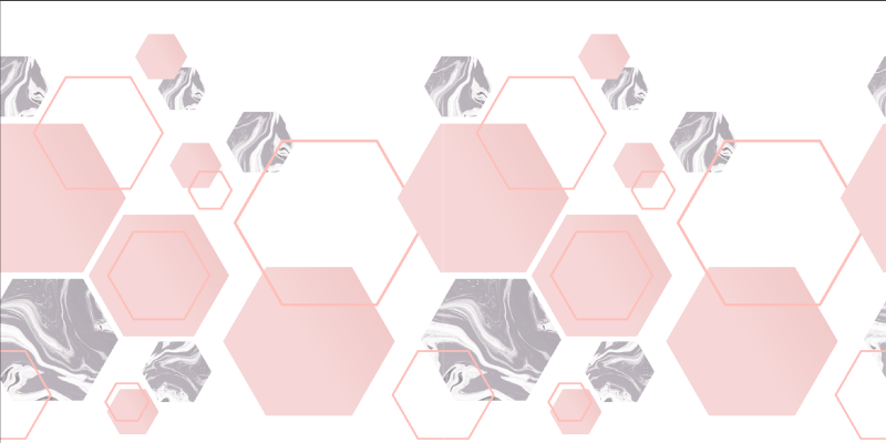 Tapis vinyle mosaïque hexagones effet marbre et rose - TenStickers