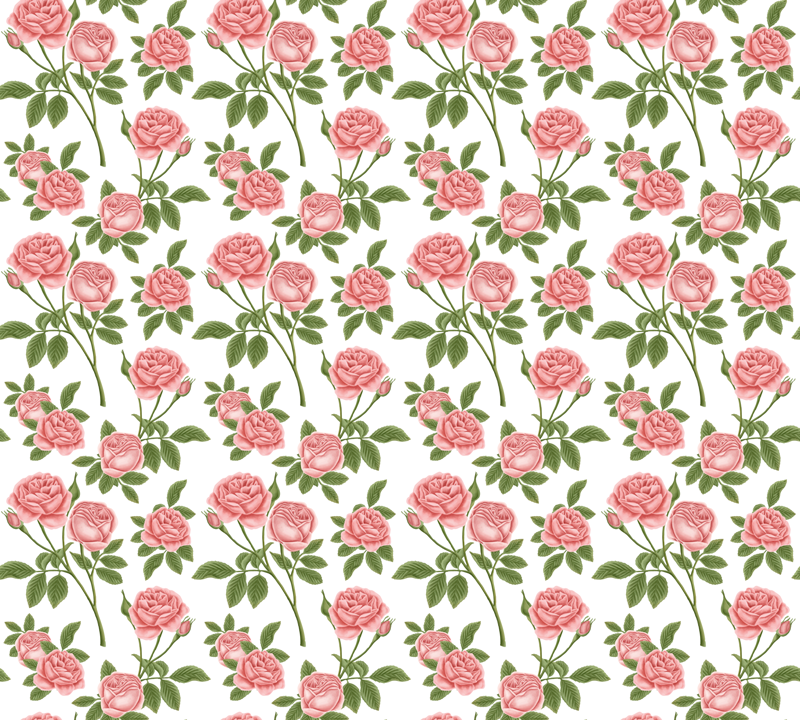 Tapis vinyle plantes motif de rose botanique - TenStickers
