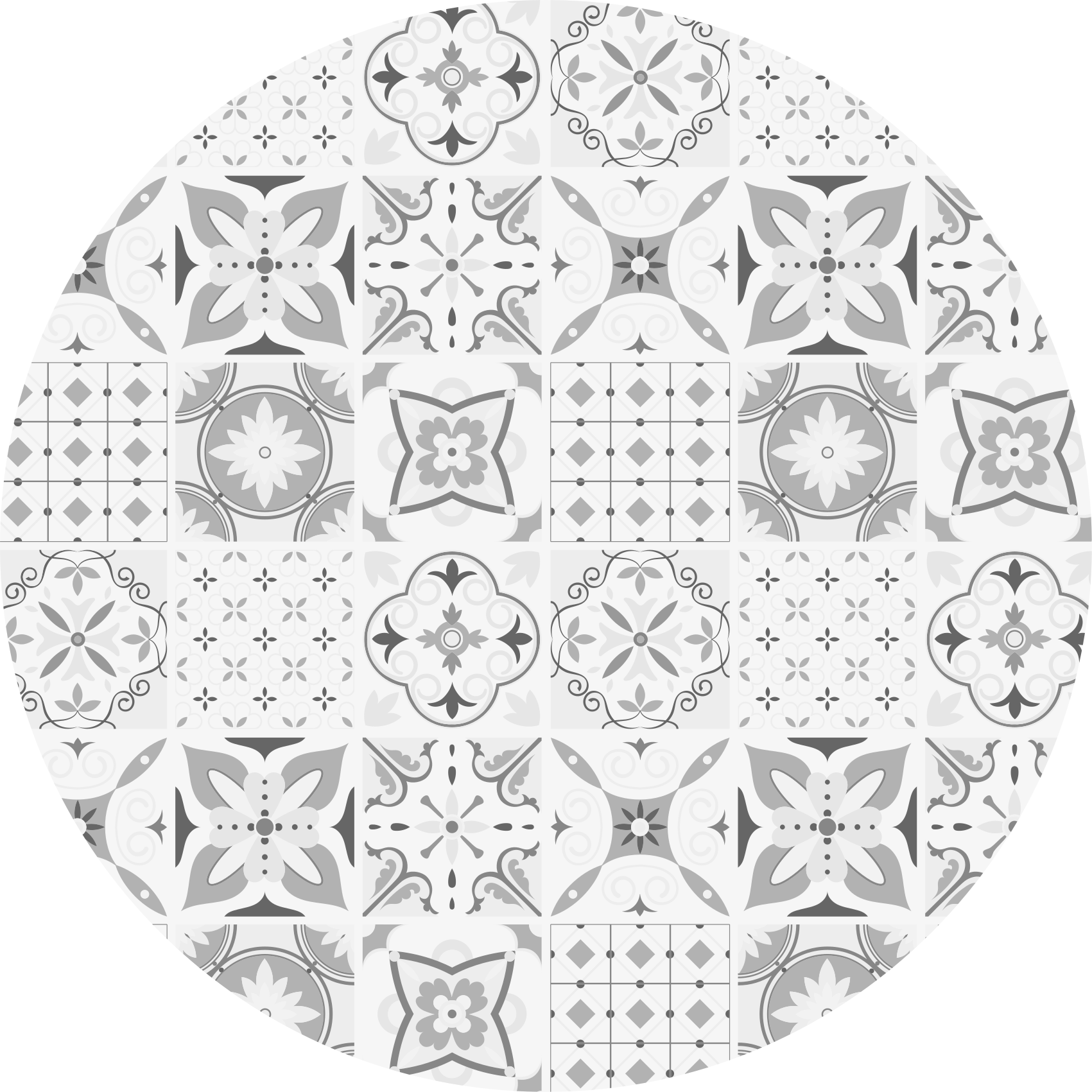 Tapis vinyle carreaux de ciment mosaïque monochrome - TenStickers