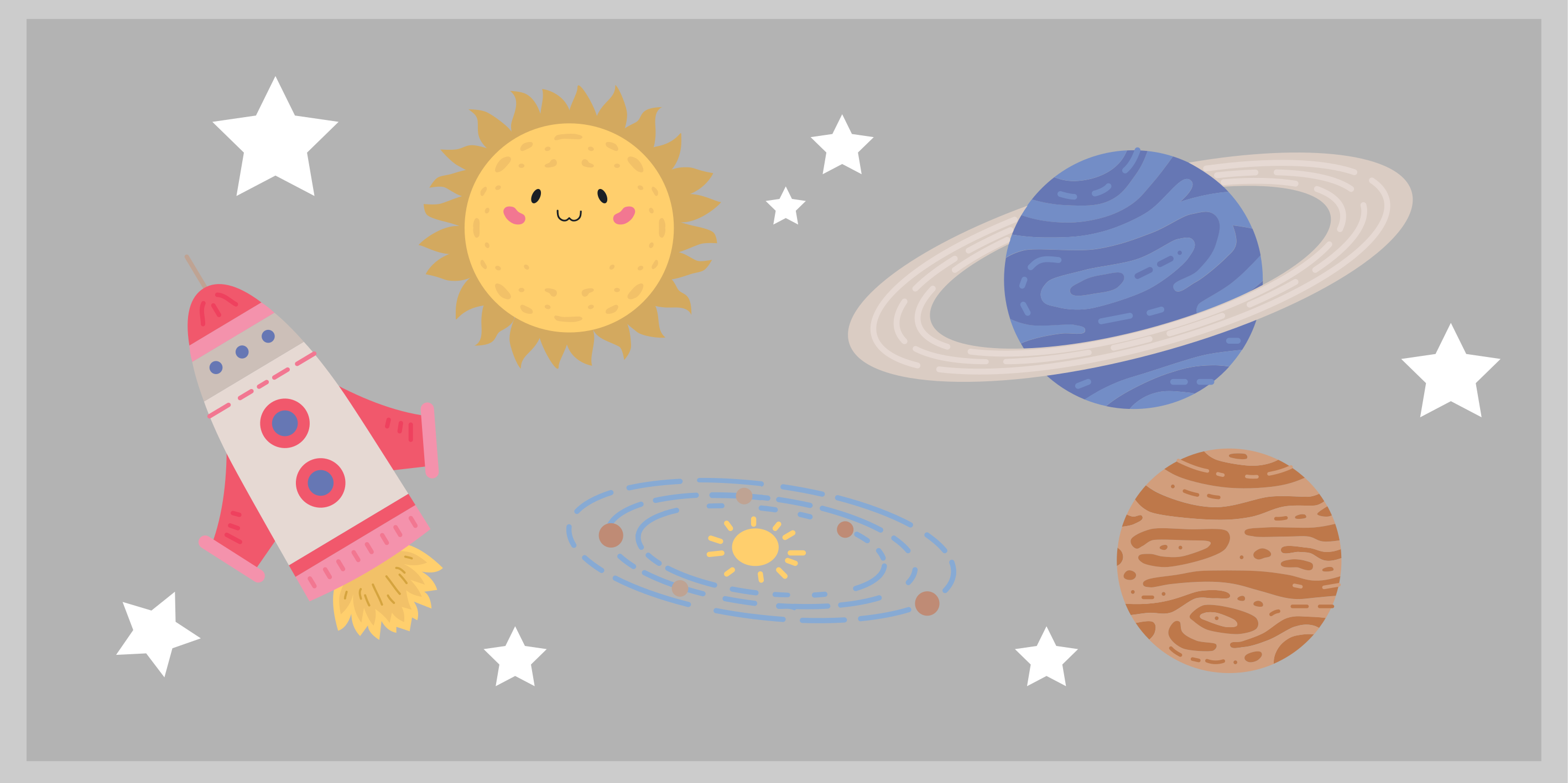 Tapis vinyle pour enfants thème de l'aventure spatiale - TenStickers