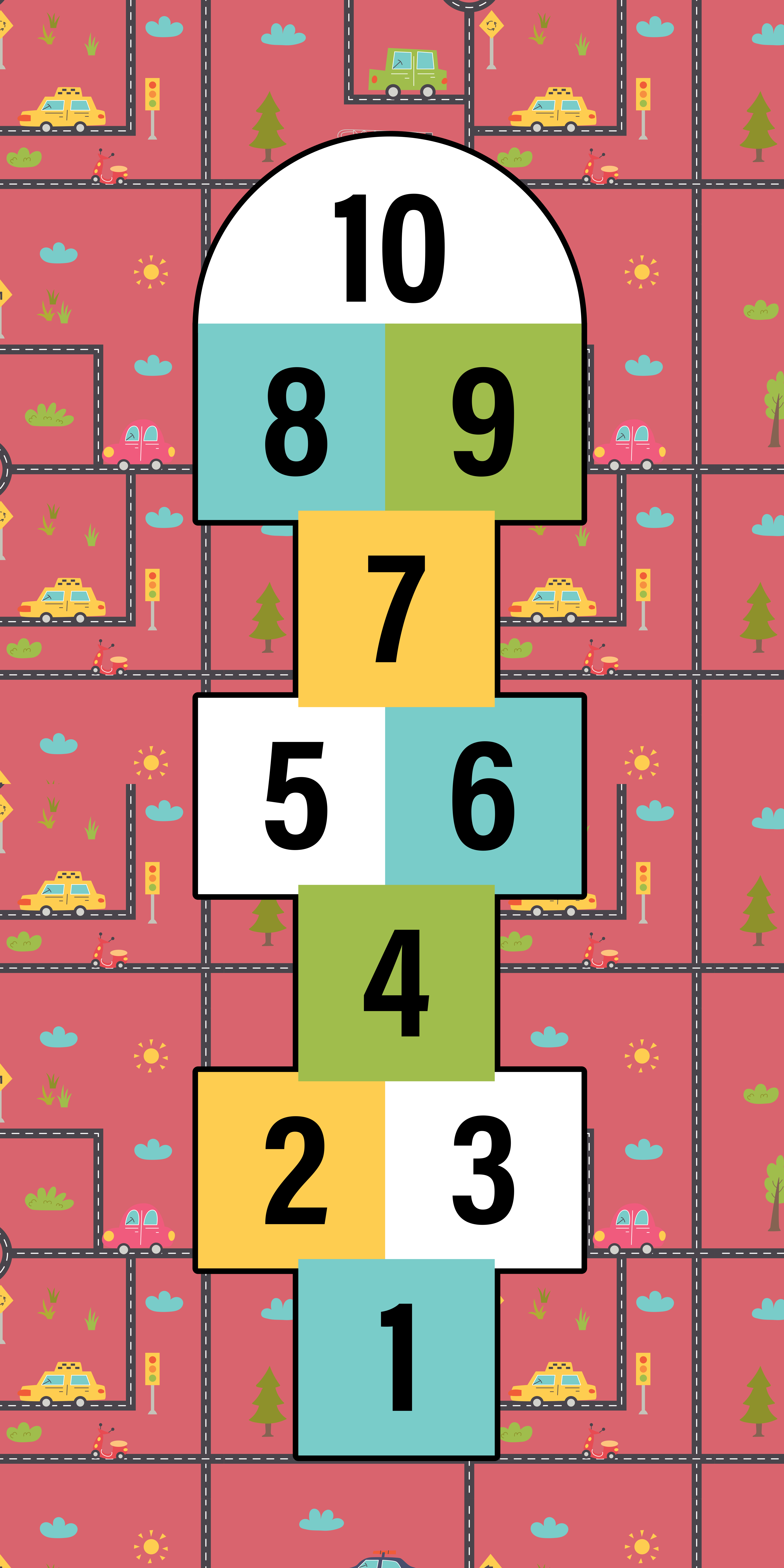 Tapis vinyle jeux récréation à la marelle - TenStickers