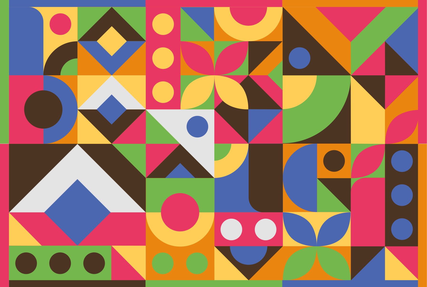 Tapis vinyle géométrique coloré et rétro - TenStickers