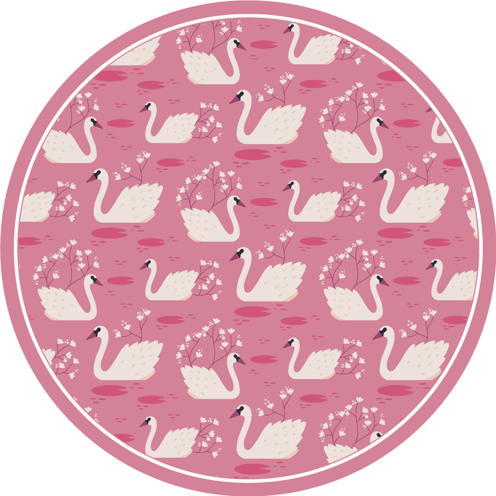Tapis vinyle salle de bain cygnes roses - TenStickers