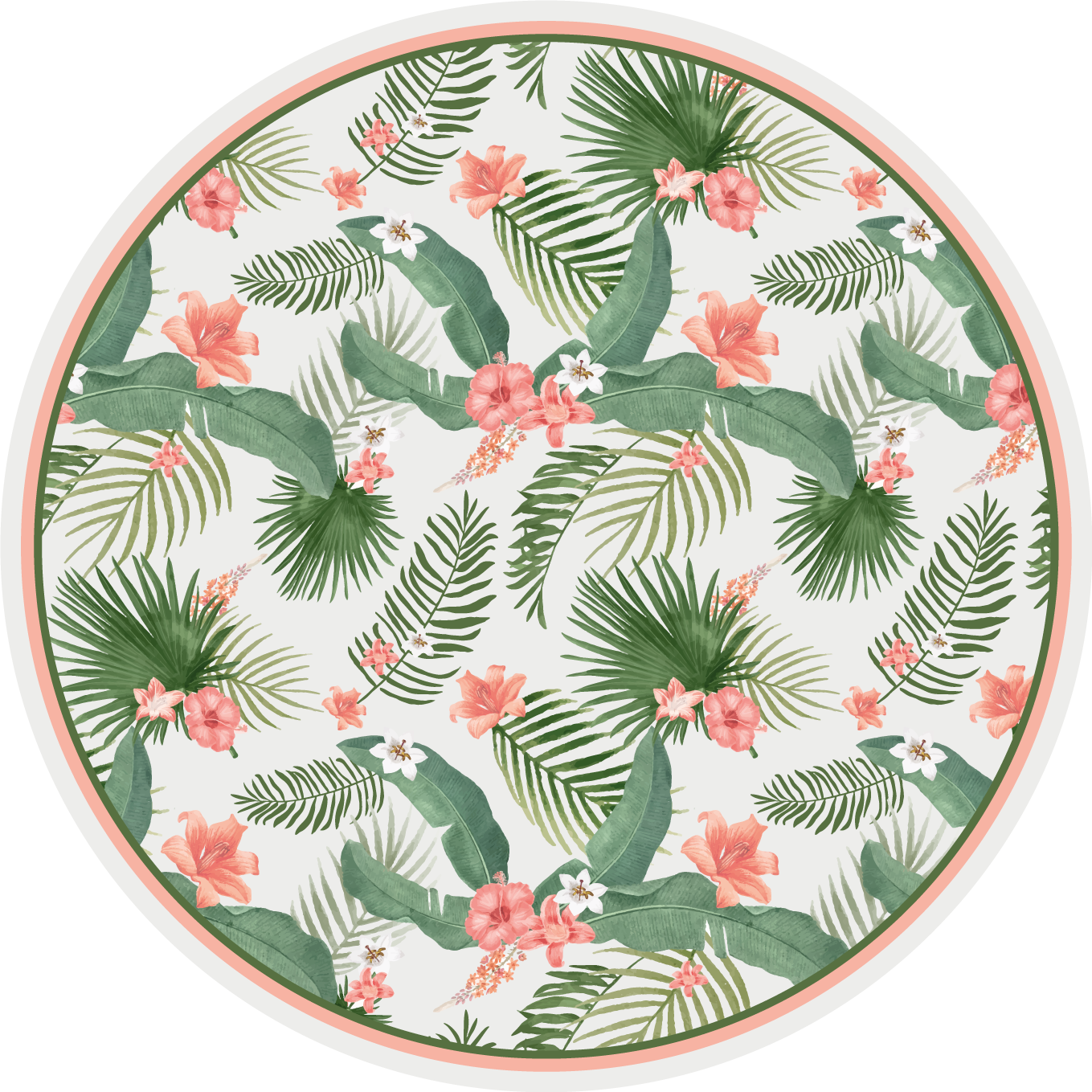 Tapis vinyle fleurs plantes tropicales - TenStickers