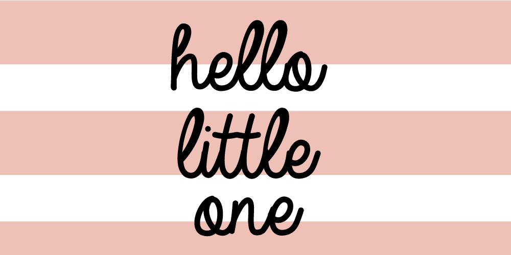 Tapis vinyle bébé rayé rose et blanc avec texte - TenStickers