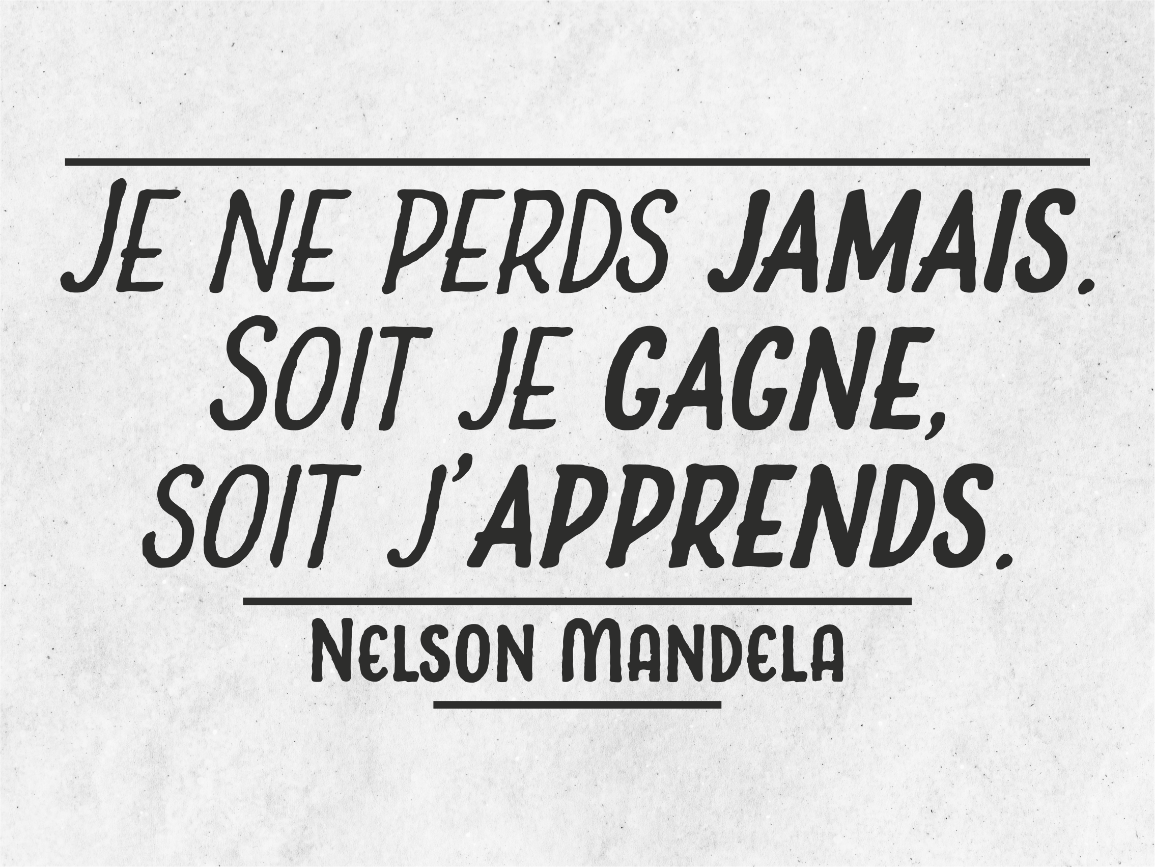 Tapis vinyle citation Citation de mandela - ne jamais perdre - TenStickers