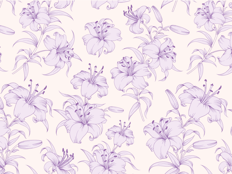 Tapis vinyle plantes motif floral lilas - TenStickers