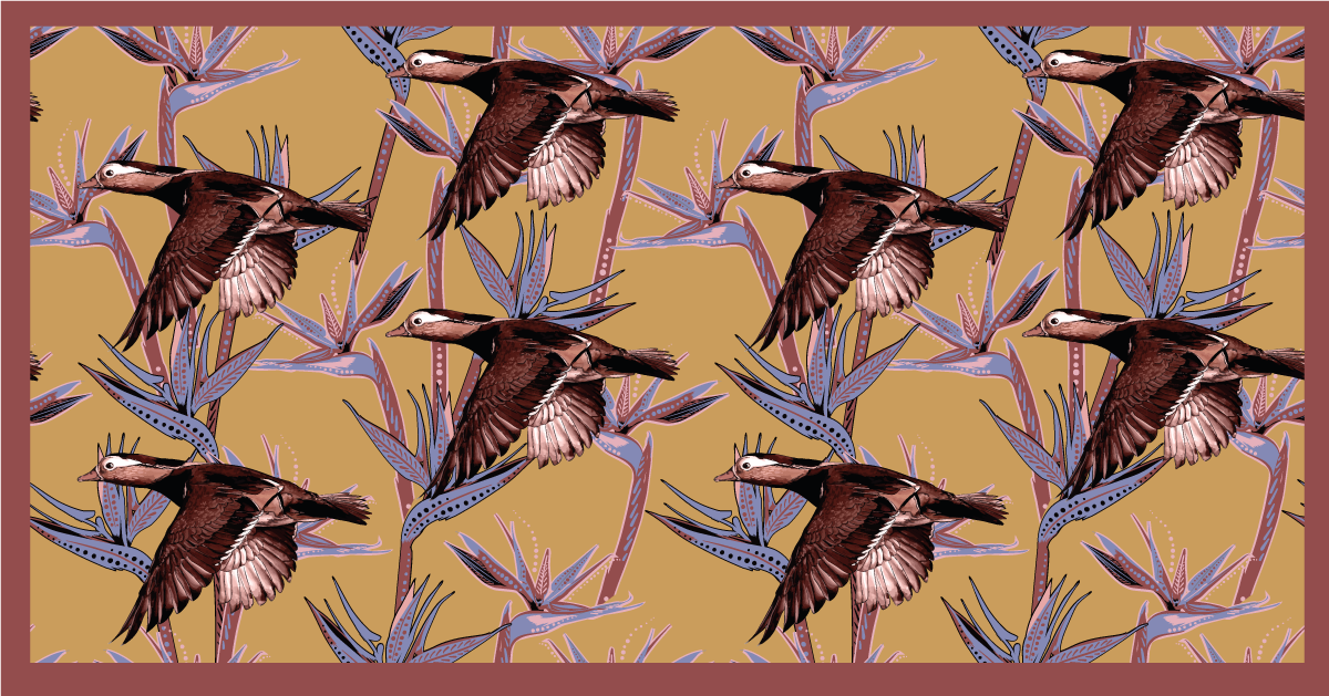 Tapis vinyle animal modèle de canards volants - TenStickers