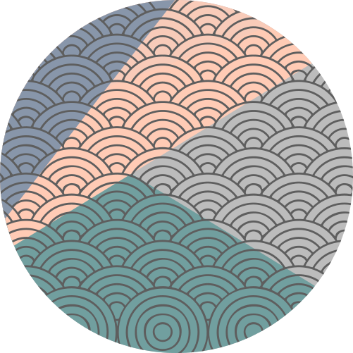 Tapis vinyle géométrique motif de vagues festonnées - TenStickers