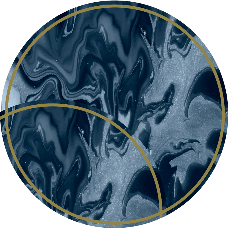 Tapis vinyle rond marbre bleu abstrait - TenStickers