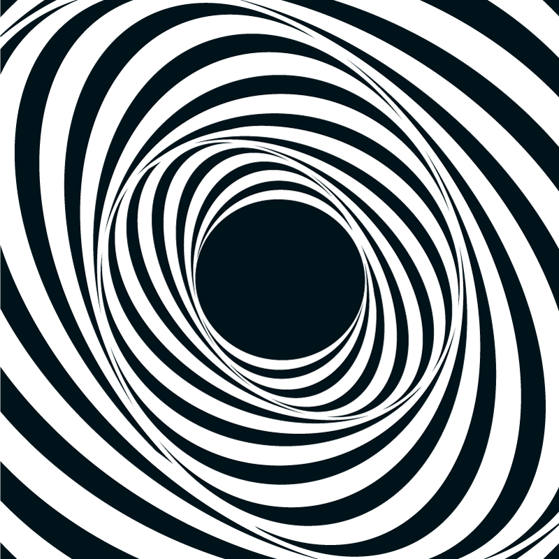 Tapis vinyle géométrique motif spirales noires et blanches - TenStickers