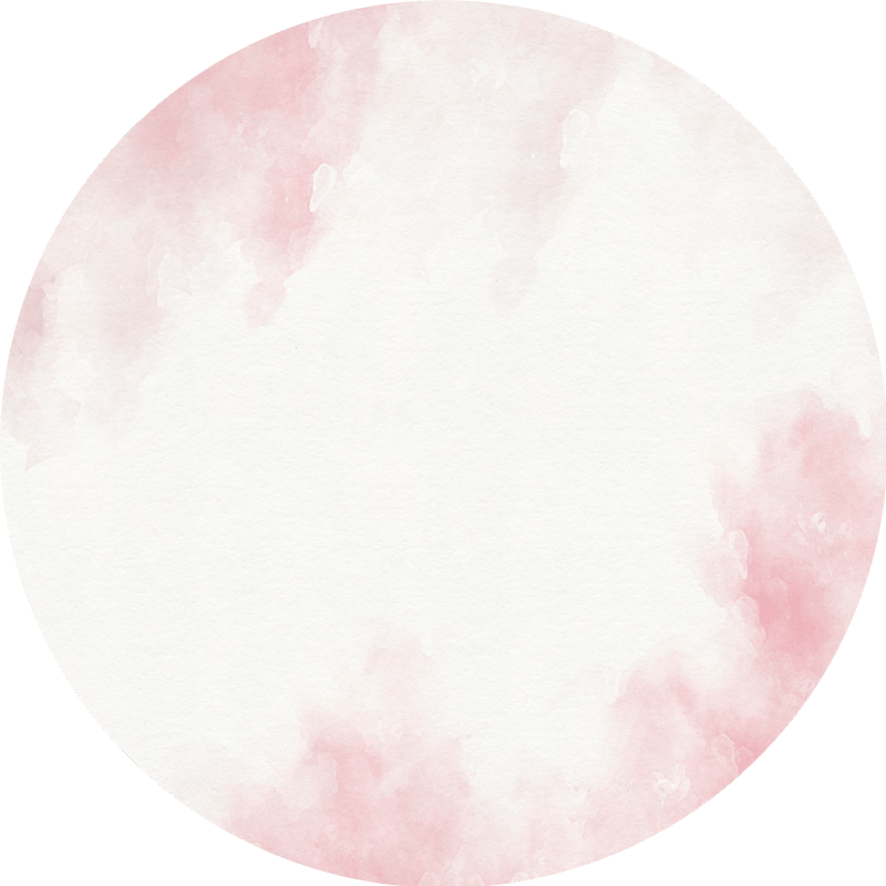 Tapis vinyle rond minimaliste aquarelle blanc et rose - TenStickers