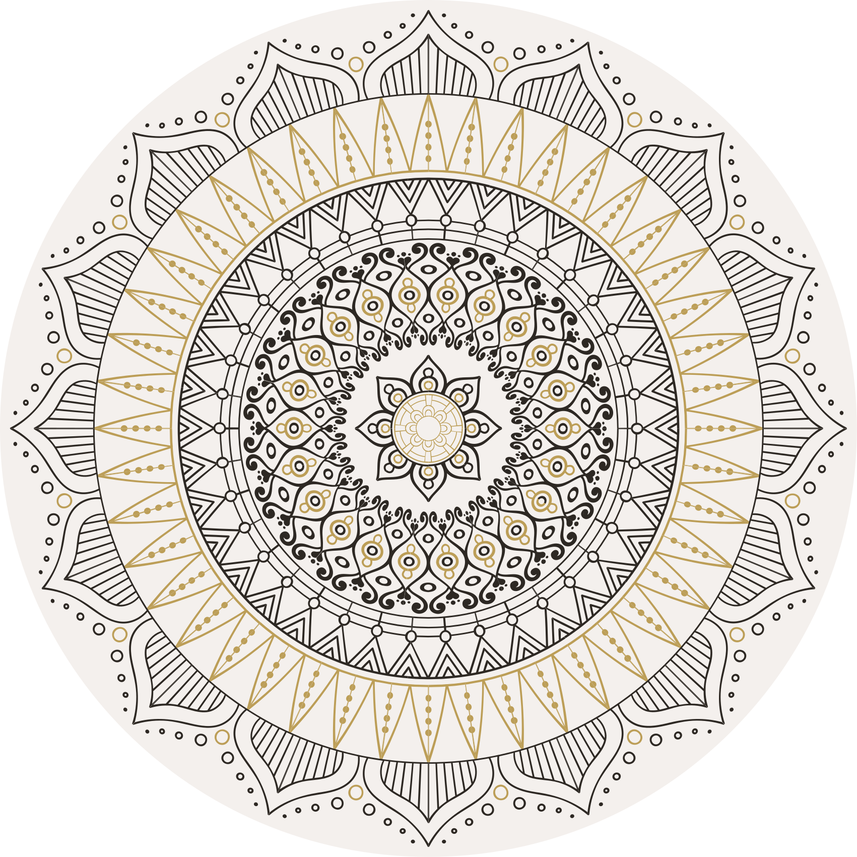 Tapis vinyle mandala motif central mandala - TenStickers