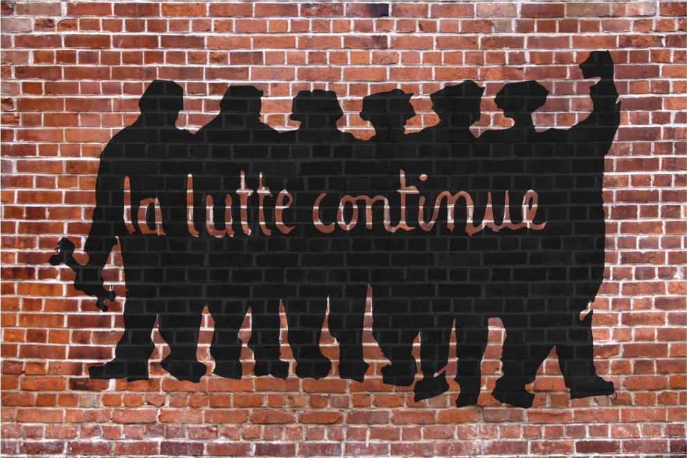 Tapis vinyle moderne La lutte continue 68 - TenStickers