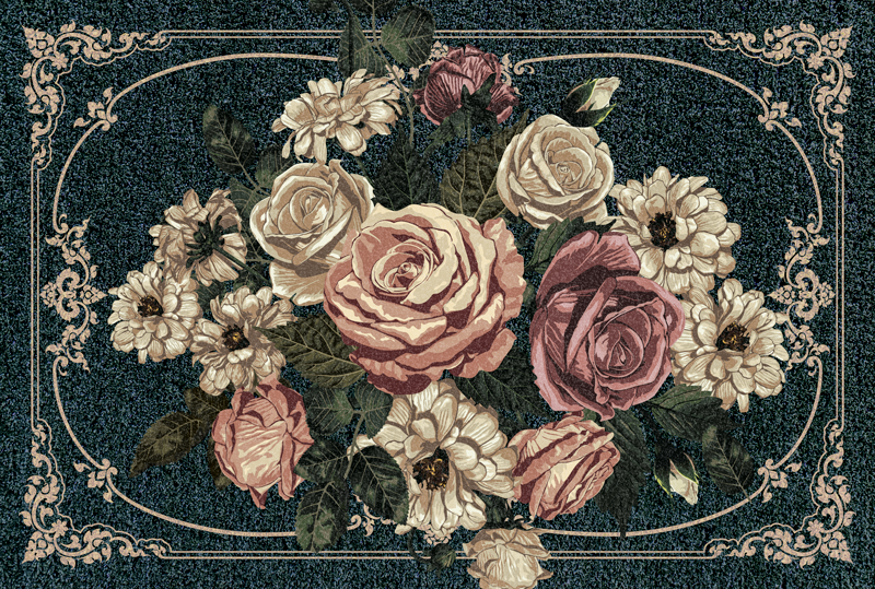 Tapis vinyle vintage Aubusson Napoléon III - TenStickers