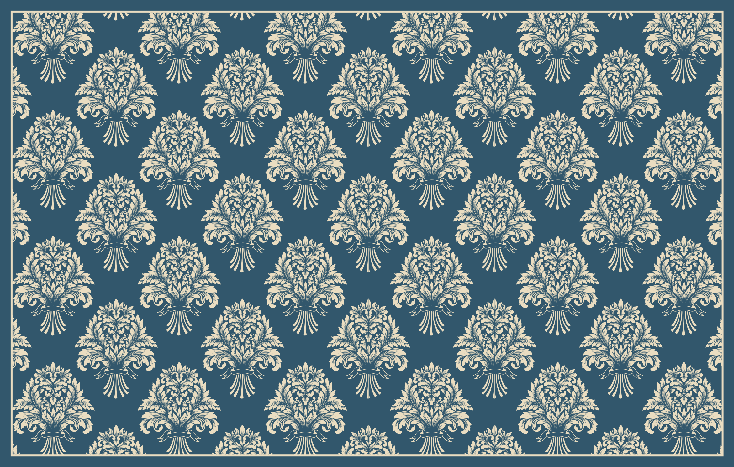 Tapis vinyle rétro Baroque flower design - TenStickers