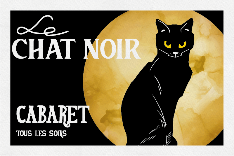 Tapis vinyle rétro le chat noir - TenStickers