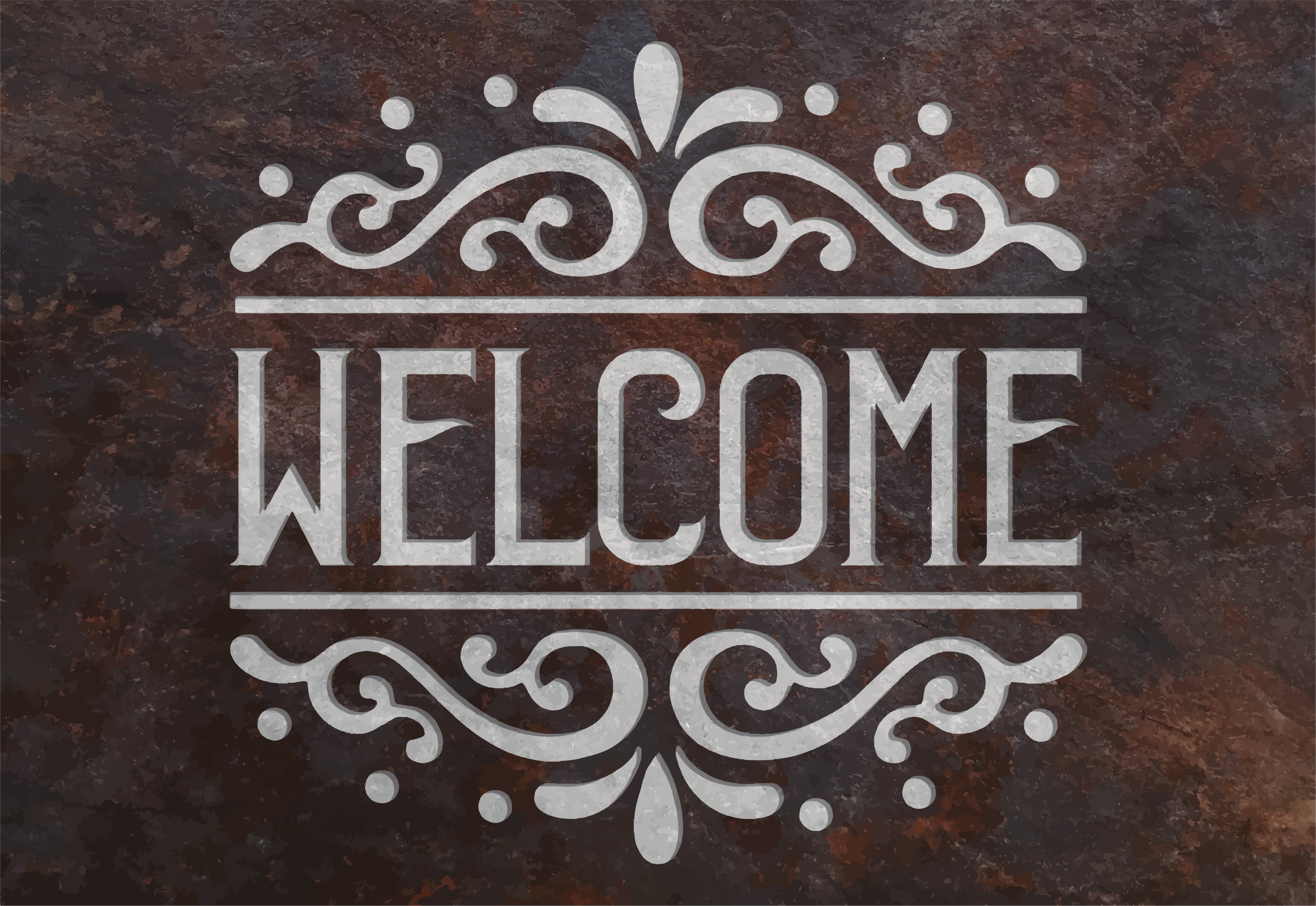 Tapis vinyle entrée vintage Welcome - TenStickers
